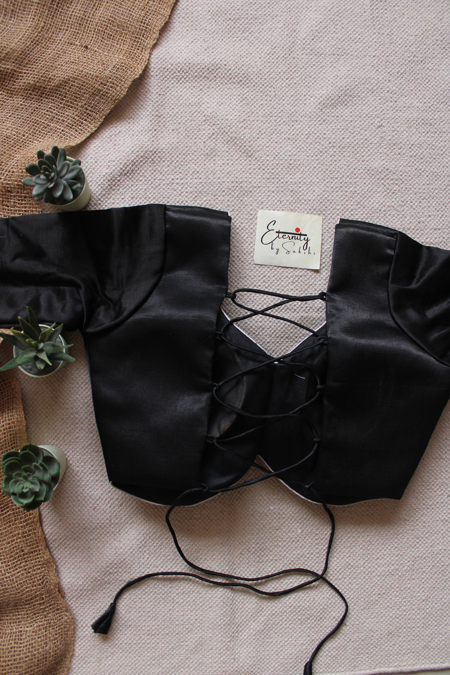 Heer Black Backless Blouse