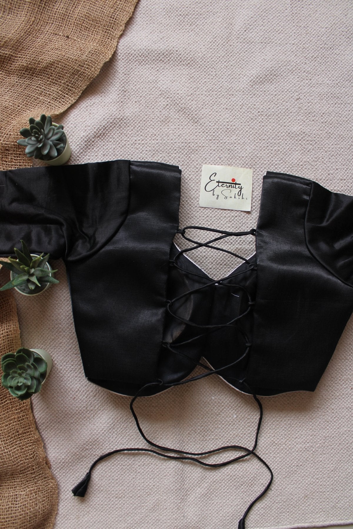 Heer Black Backless Blouse - Eternity by Sakshi