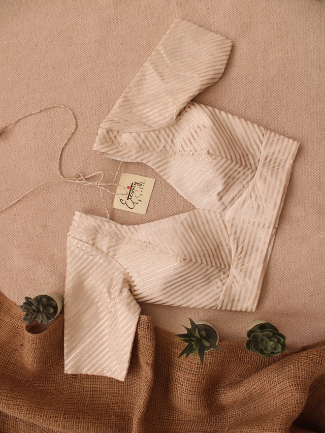 White Stripes Chanderi Blouse - Eternity by Sakshi