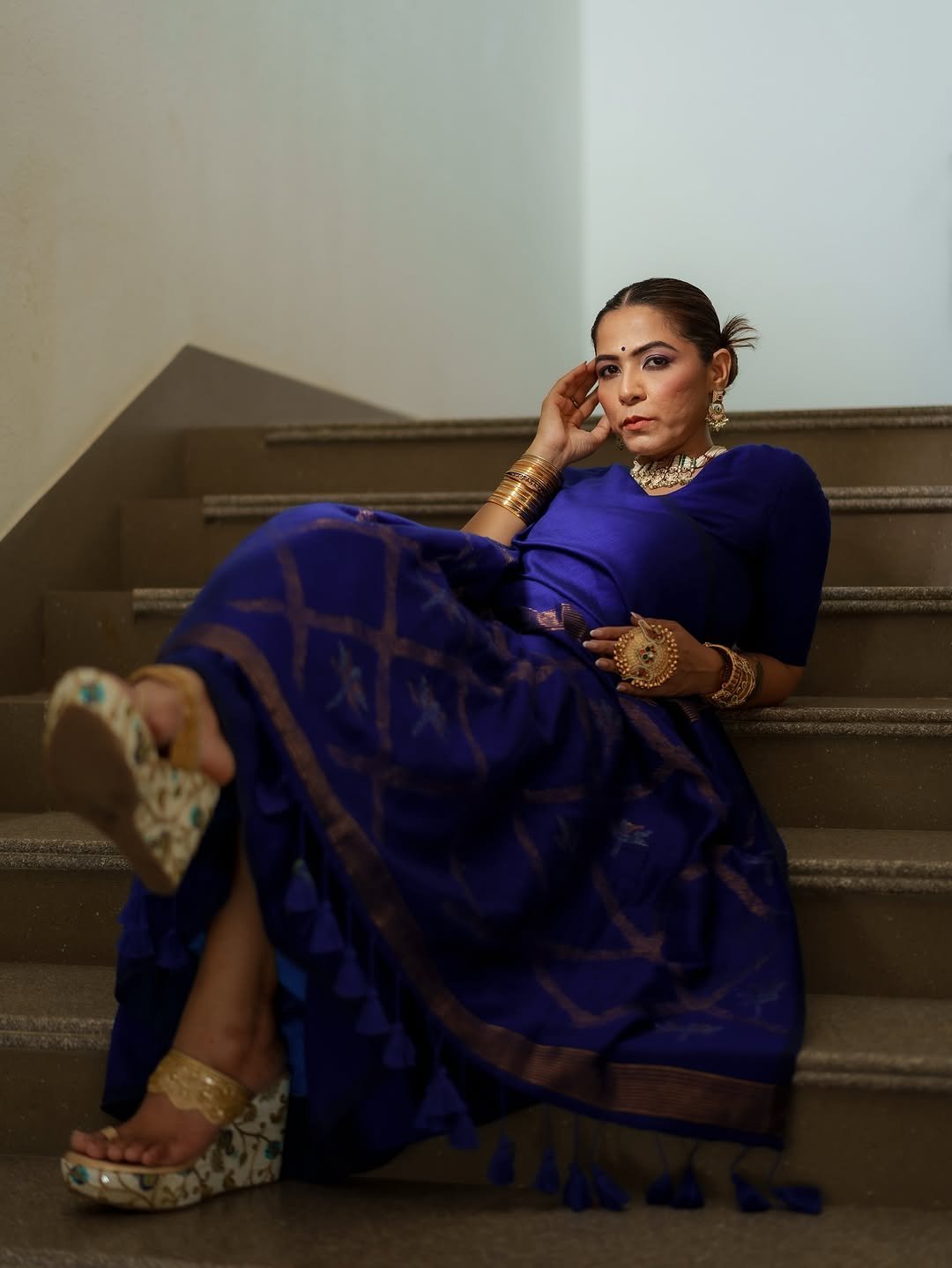 Blue Lotus Saree - Eternity by Sakshi