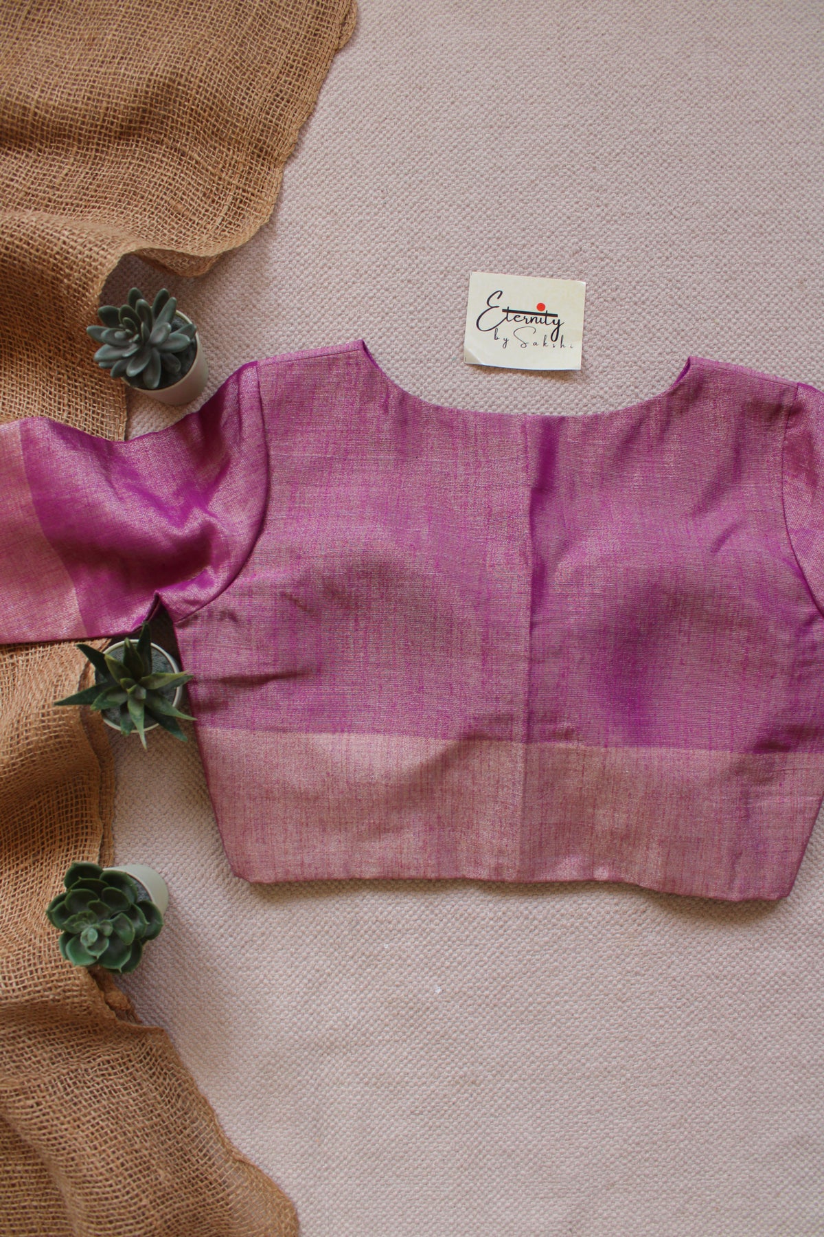 Pink Metallic Tissue Blouse