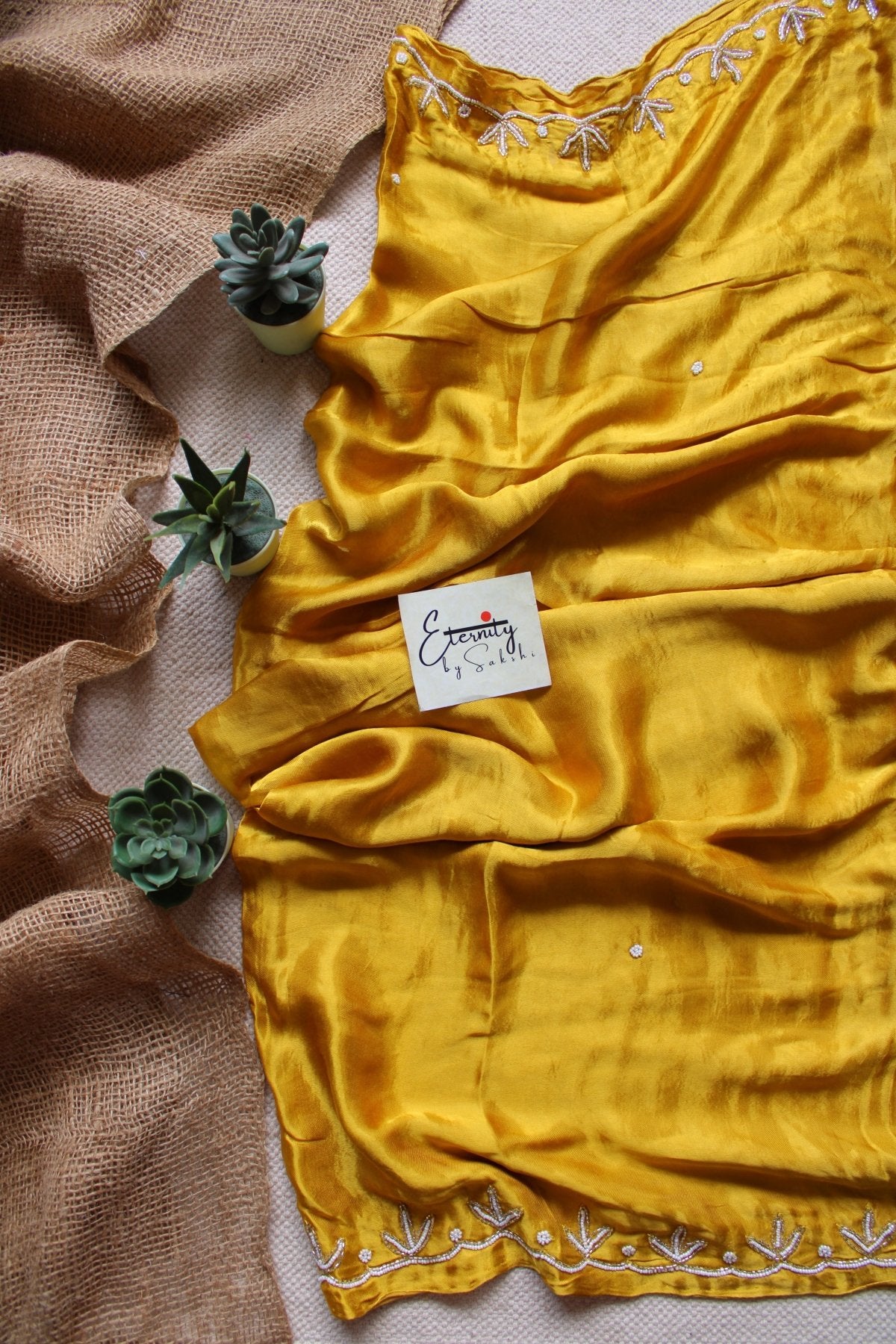Yellow Modal Handwork Saree - Eternity by Sakshi