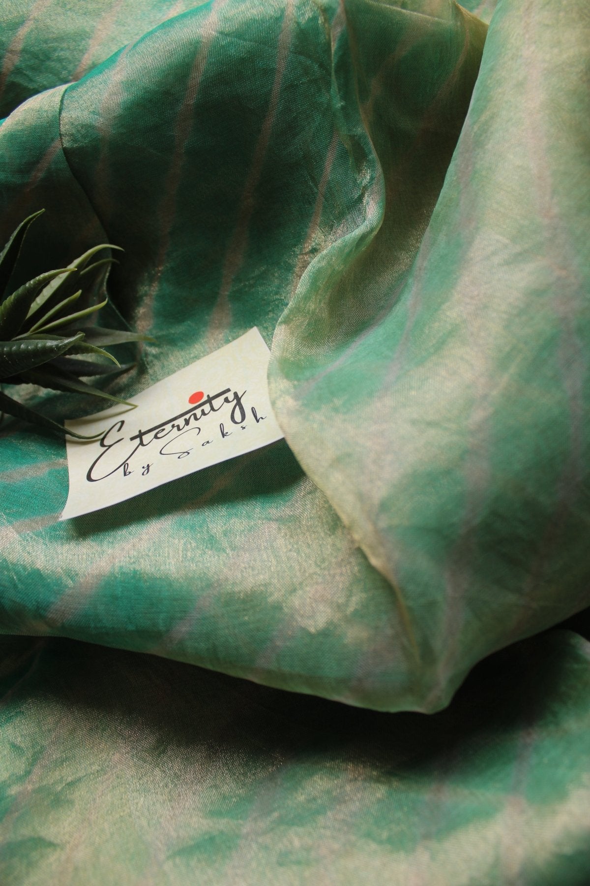 Green Tissue Leheriya Saree - Eternity by Sakshi