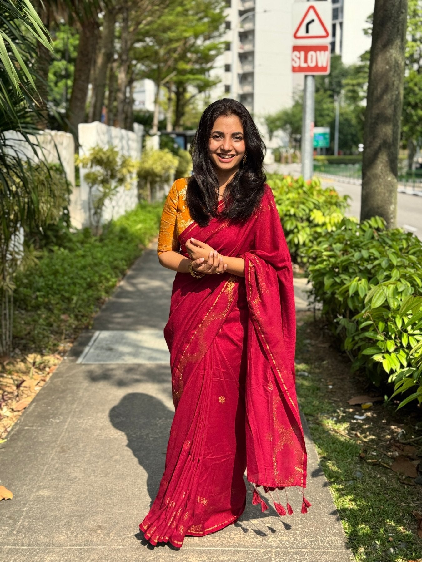 Maroon Parv Saree - Eternity by Sakshi