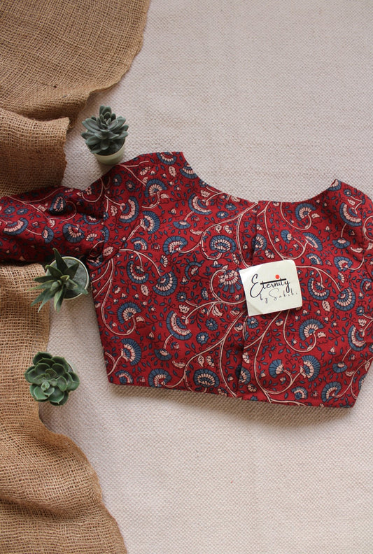 Ajrakh – Maroon Floral Blouse - Eternity by Sakshi