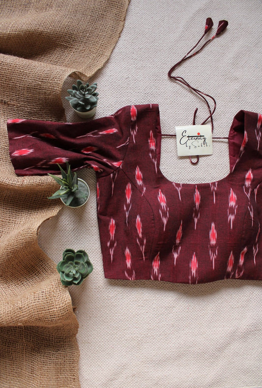 Cherry Ikkat Blouse - Eternity by Sakshi