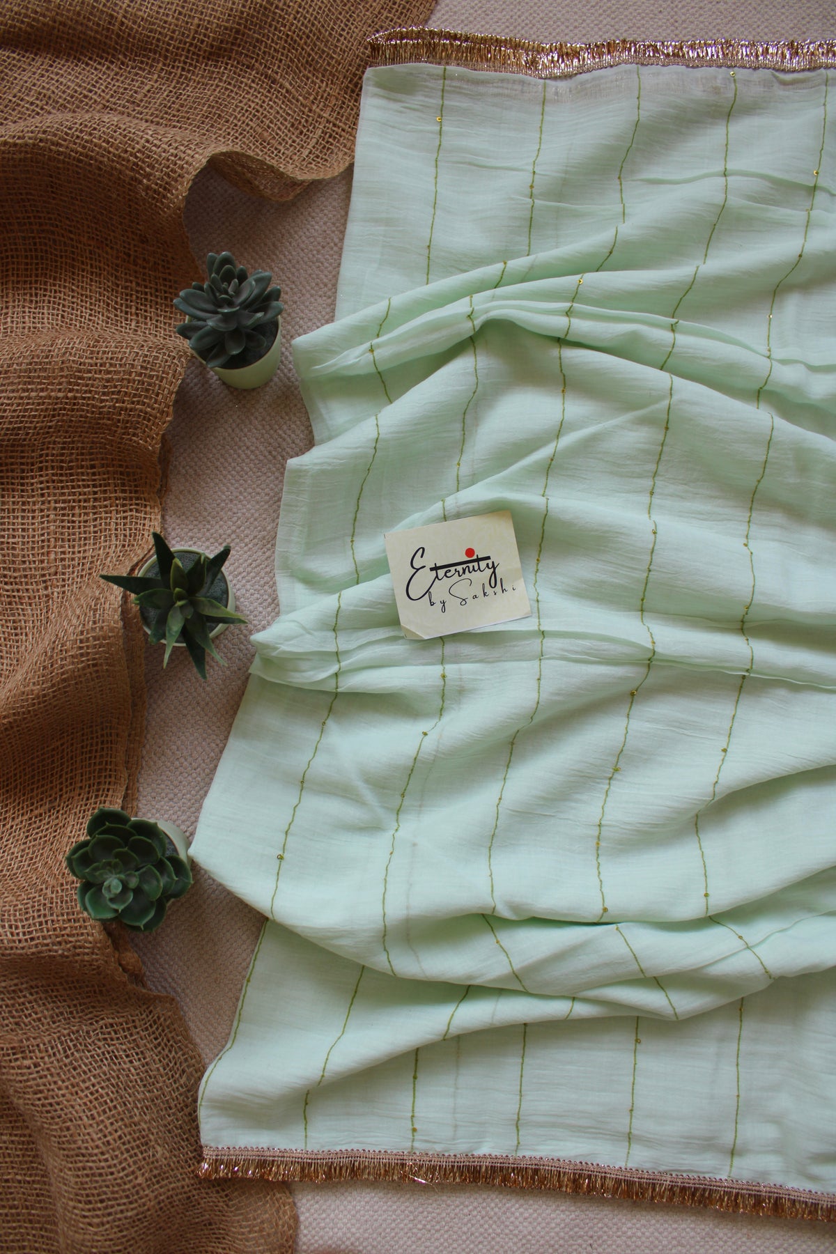Mint Gulbahar Saree