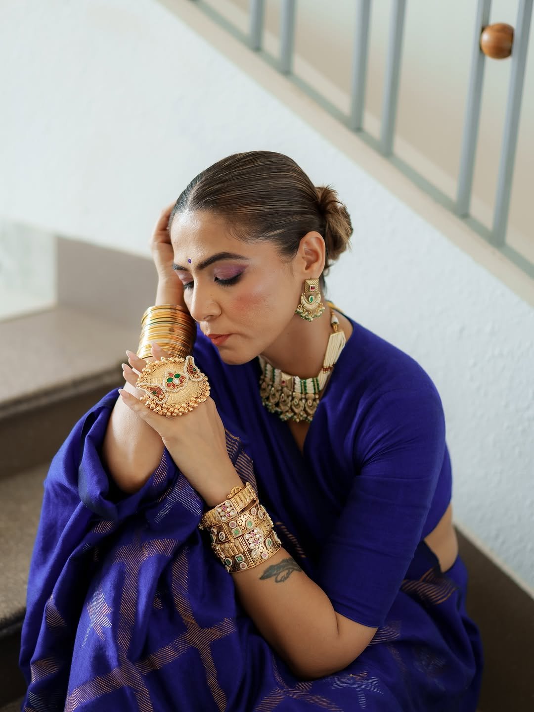 Blue Lotus Saree - Eternity by Sakshi