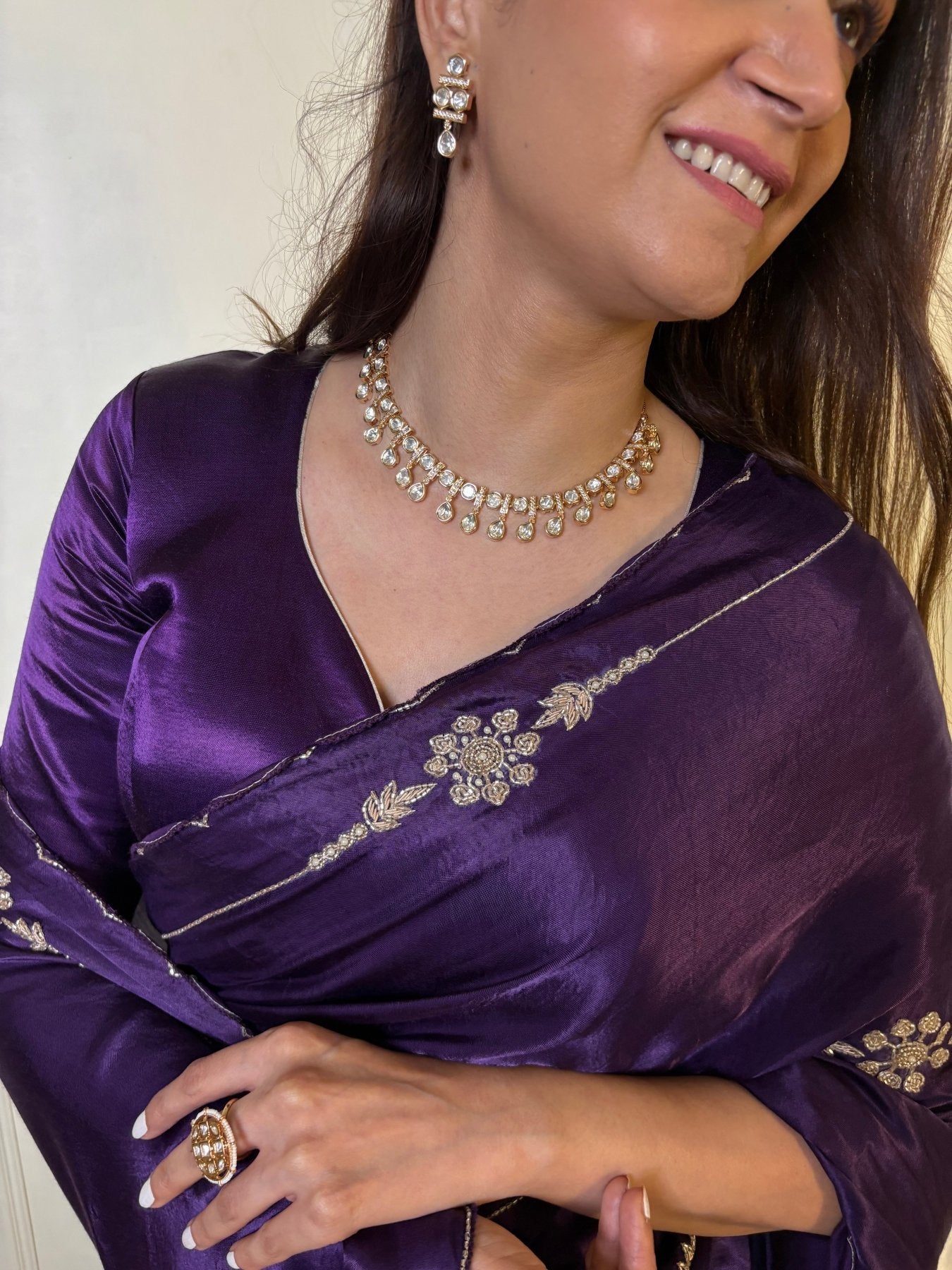 Purple Modal Handwork Saree - Eternity by Sakshi