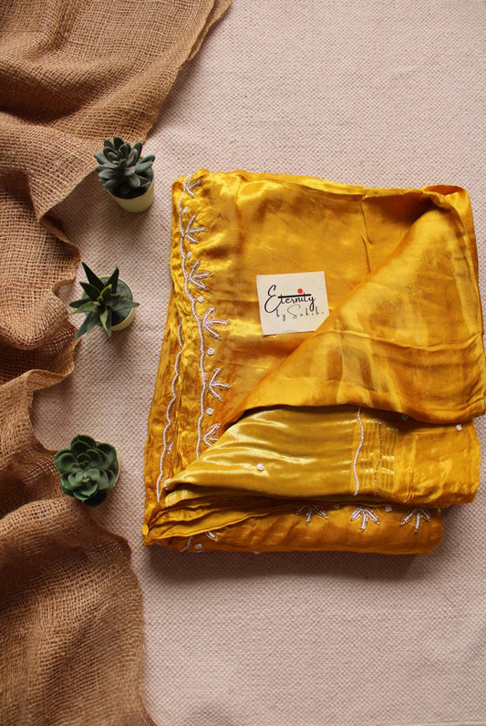 Yellow Modal Handwork Saree - Eternity by Sakshi