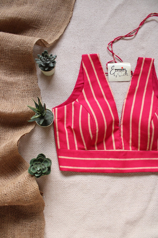 Pink Lines Blouse - Eternity by Sakshi