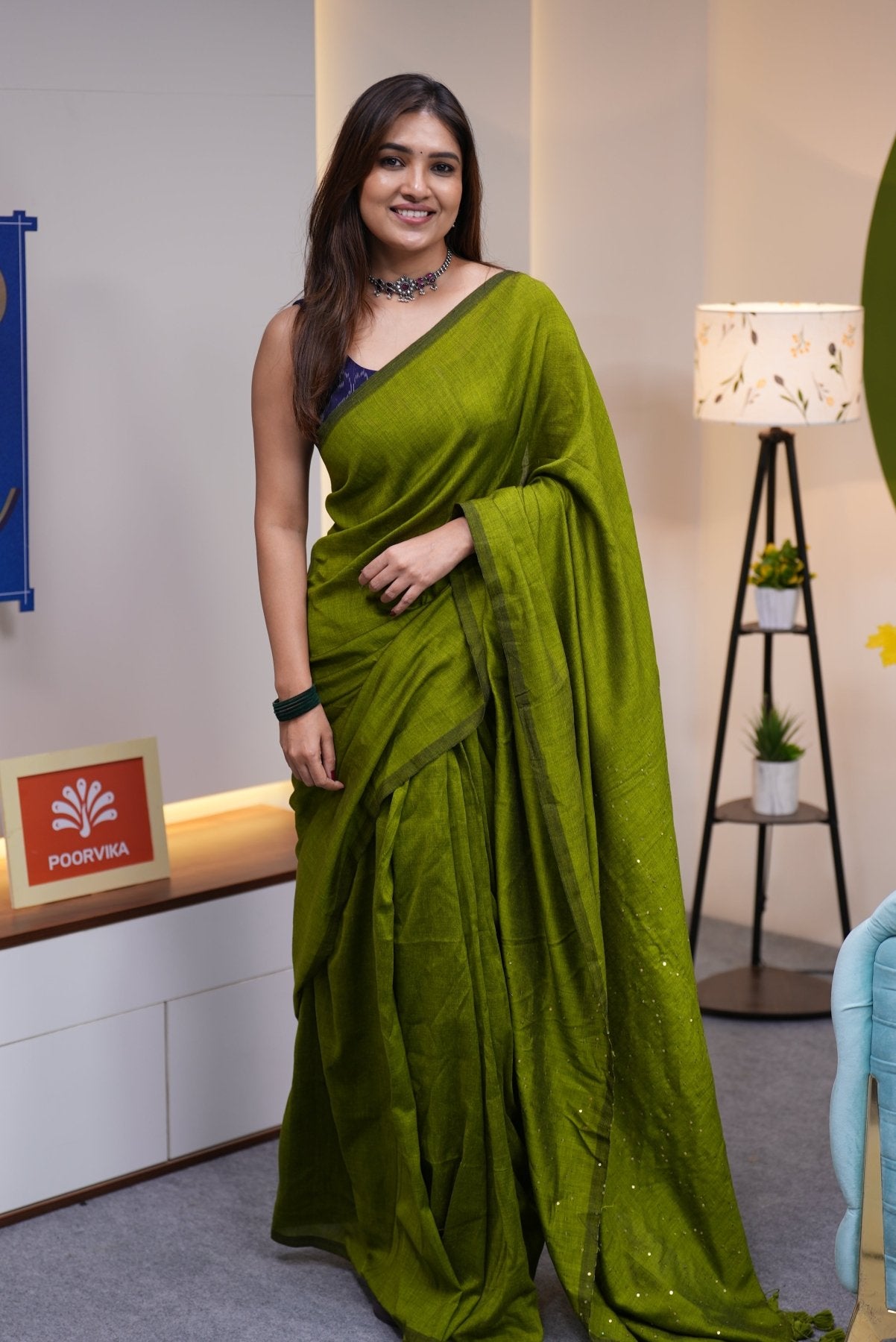 Green Rozana Saree - Eternity by Sakshi