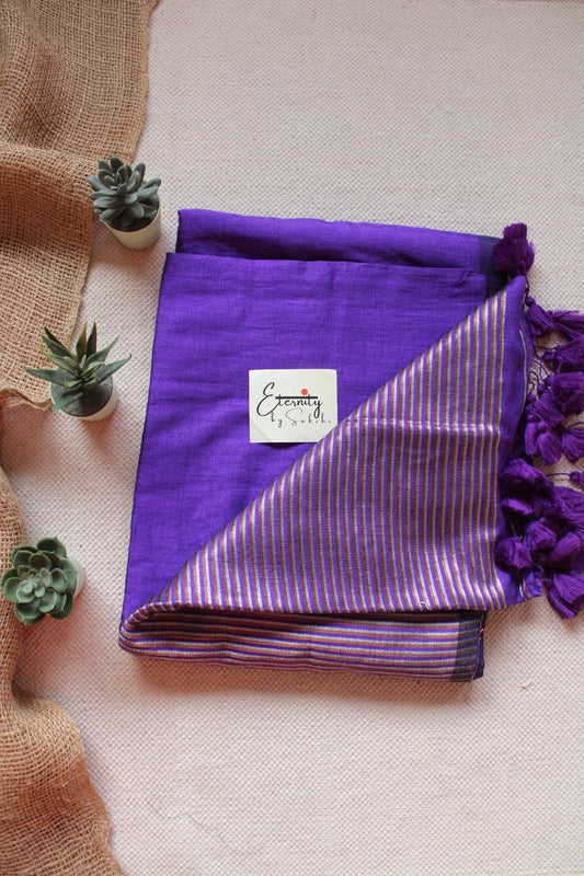 Purple Ramya Saree + Green Rimjhim Blouse Combo - Eternity by Sakshi