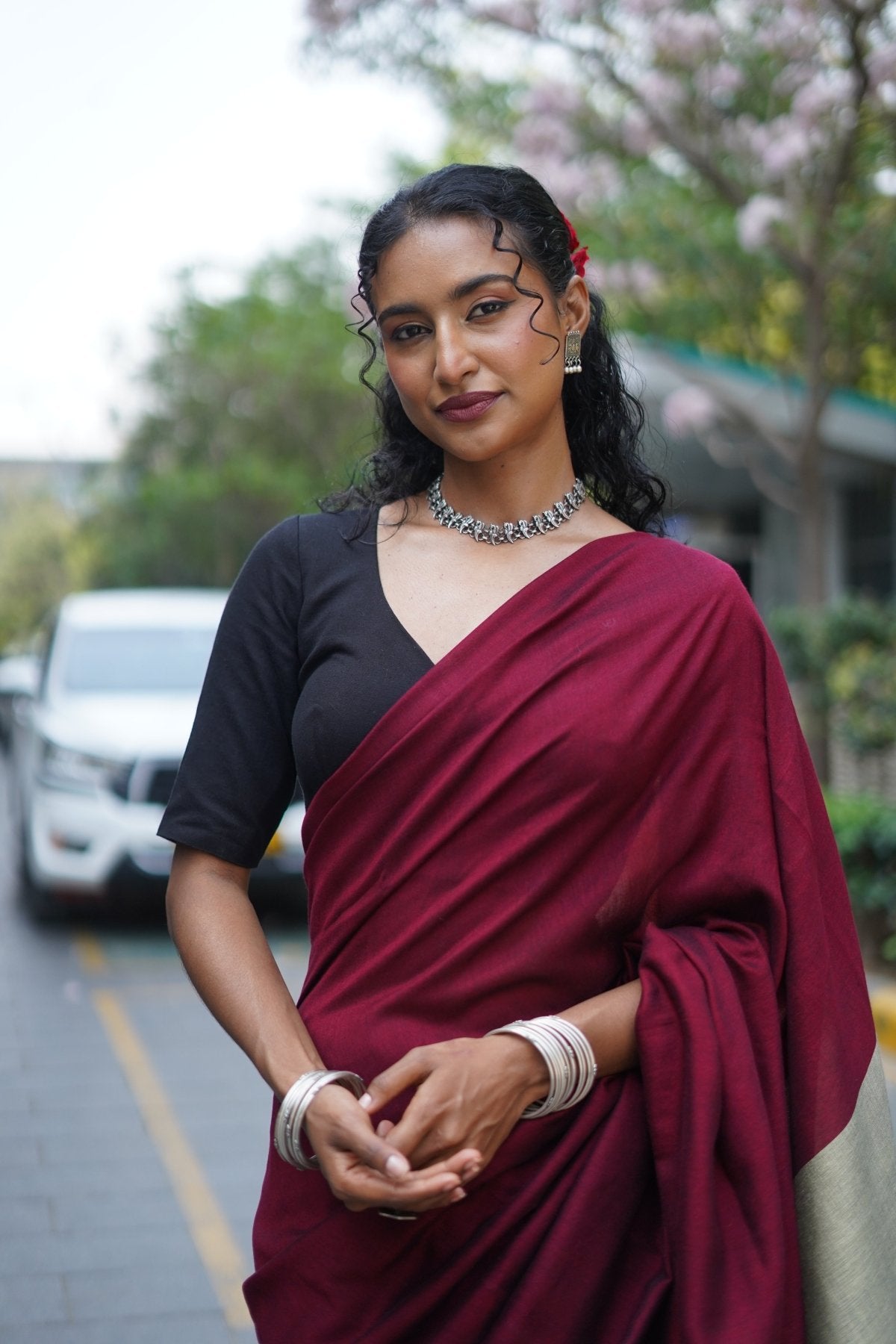 Beet Office saree - Eternity by Sakshi
