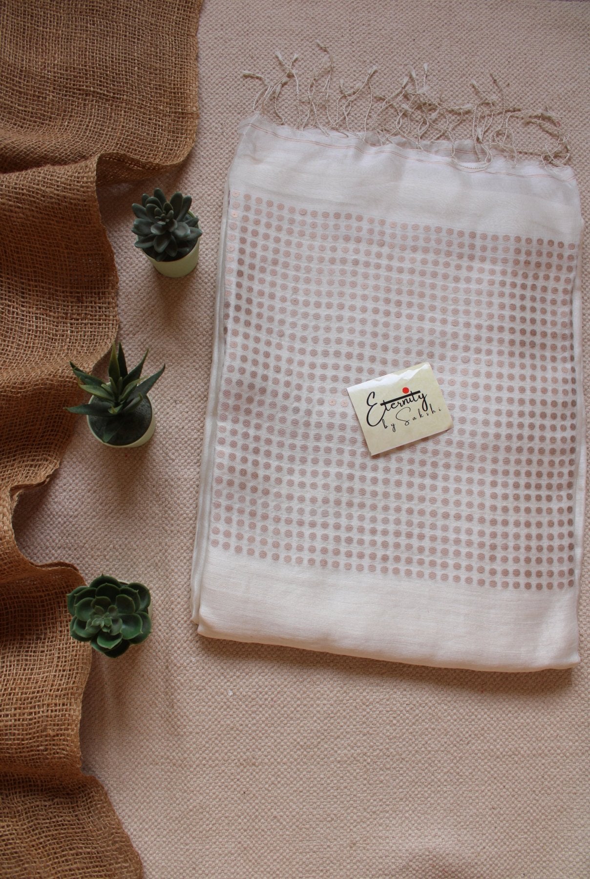 White Sundari Saree - Eternity by Sakshi