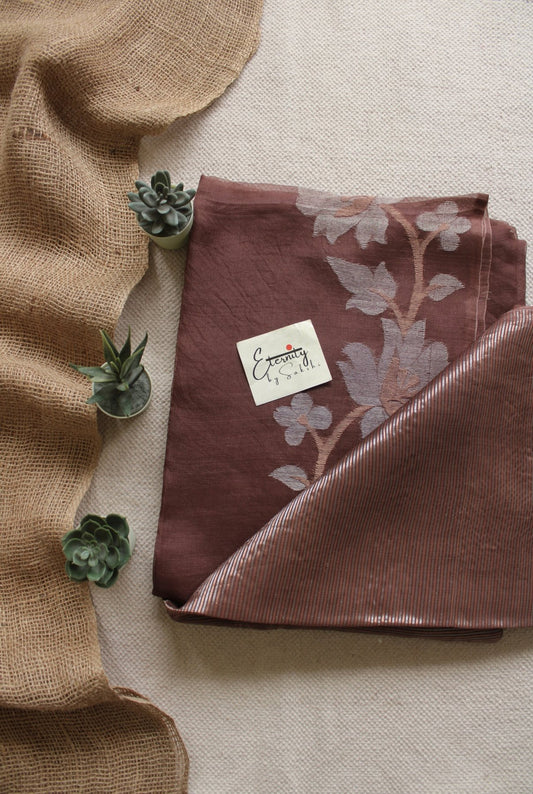 Brown Muslin silk Saree - Eternity by Sakshi