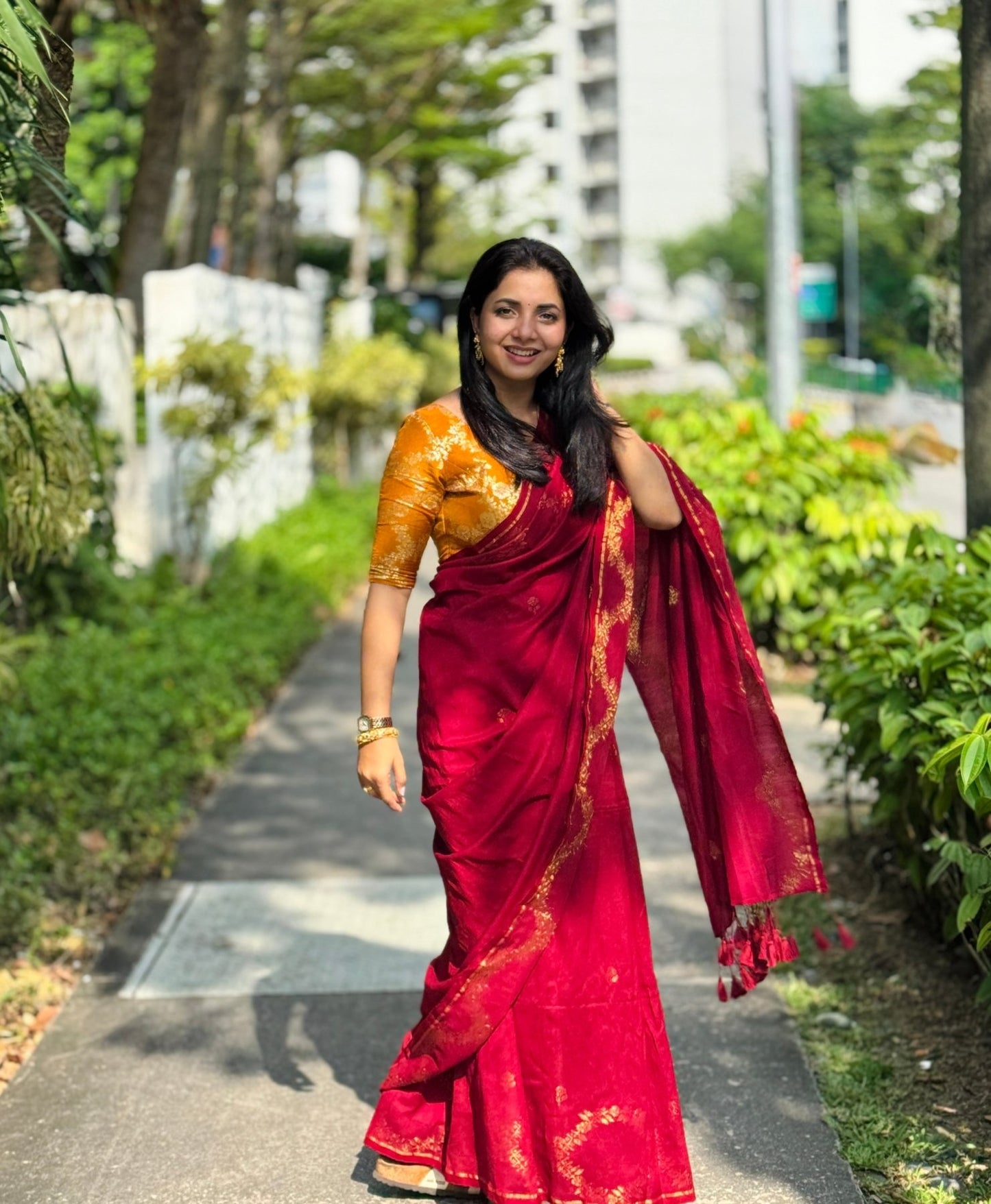 Maroon Parv Saree - Eternity by Sakshi