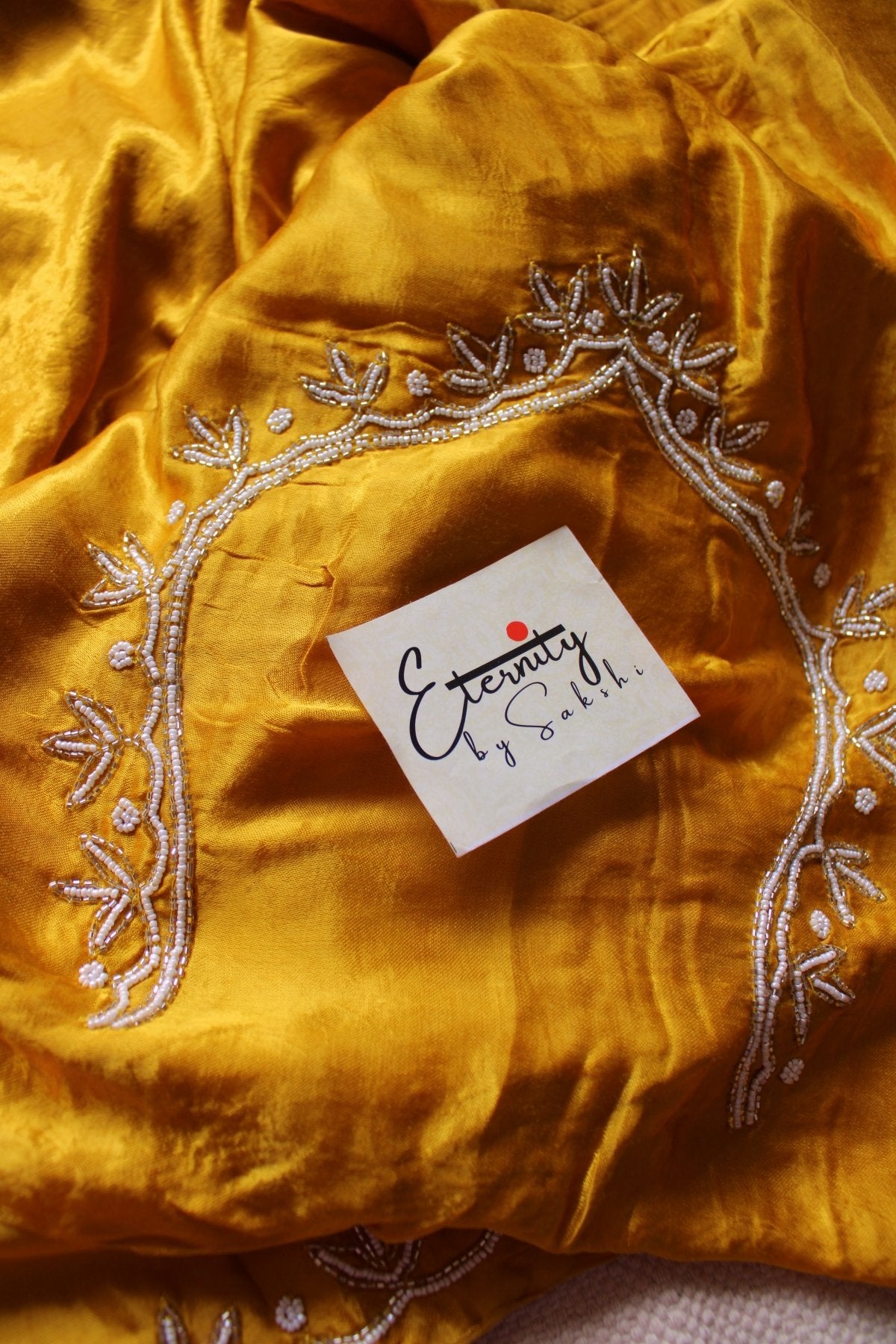 Yellow Modal Handwork Saree - Eternity by Sakshi