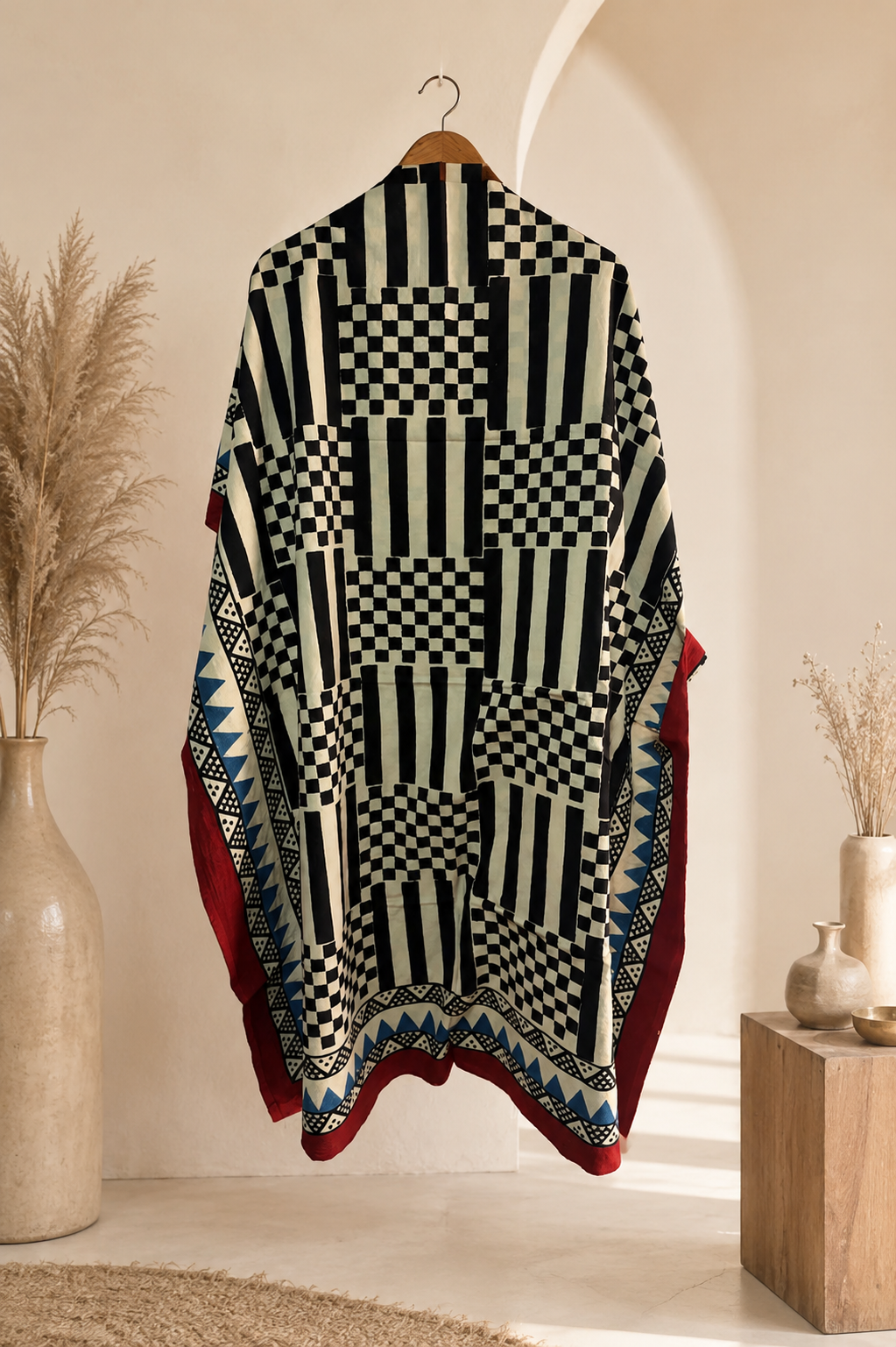 Kaftan Fabric White Black