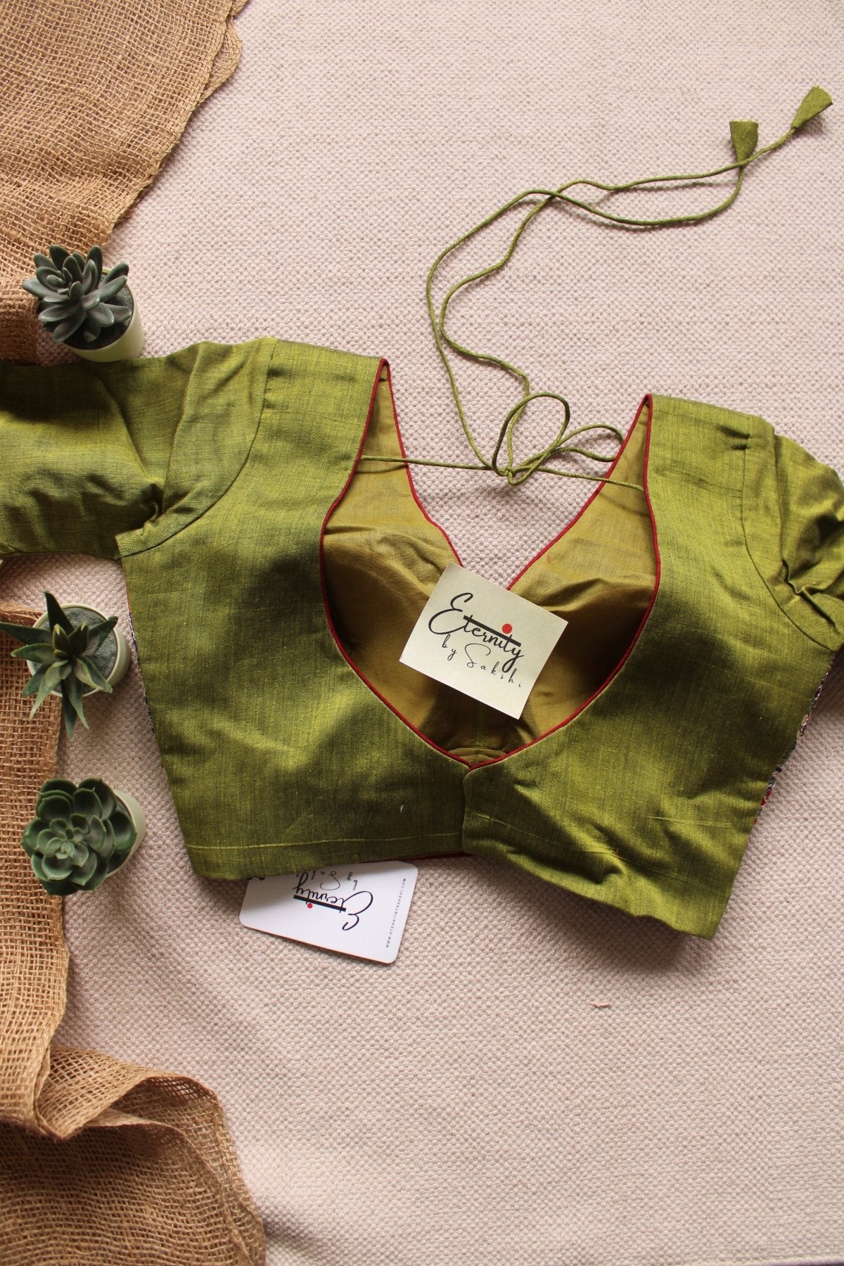 Green Navratri Patch Limited Edition Blouse - Eternity by Sakshi