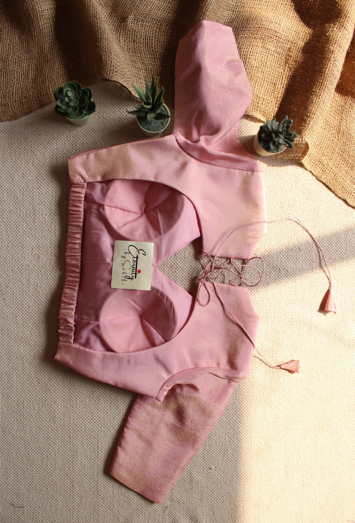 Light Pink Tissue Elastic Blouse - Eternity by Sakshi