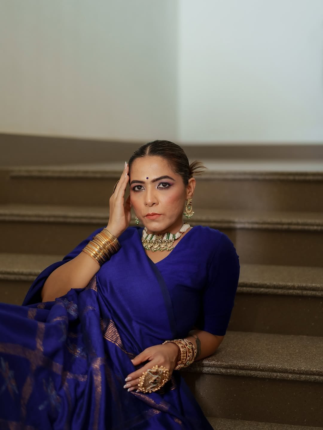 Blue Lotus Saree - Eternity by Sakshi