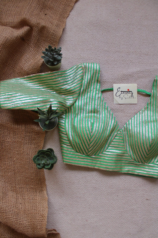 Green Chakori Blouse - Eternity by Sakshi