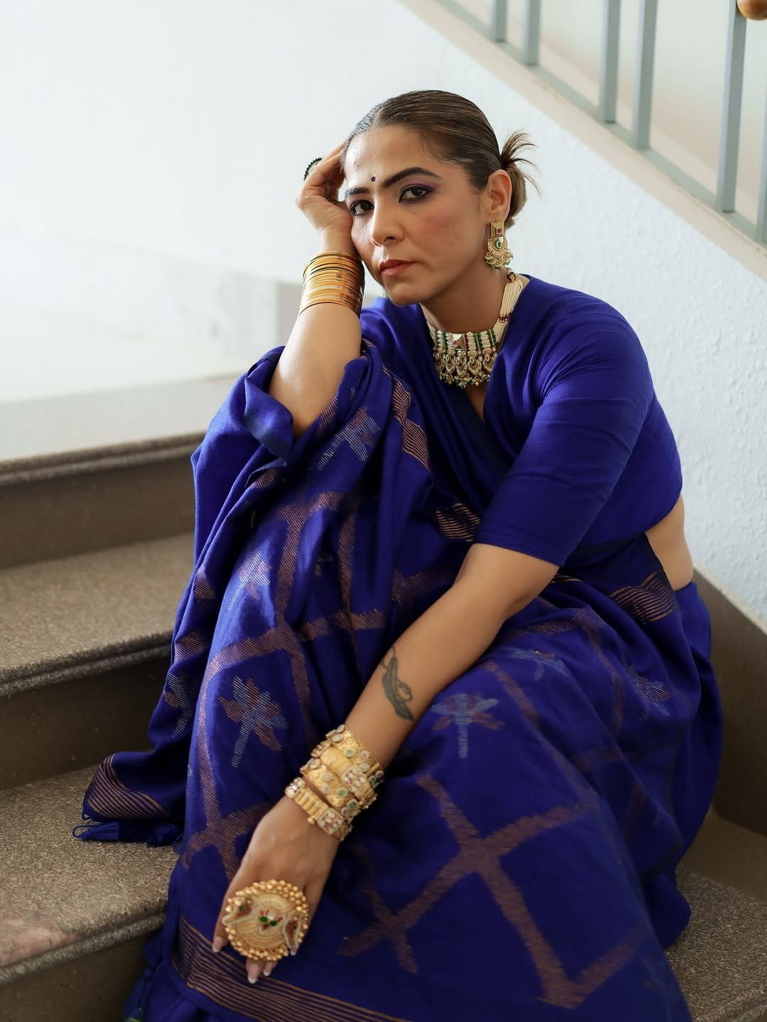 Blue Lotus Saree - Eternity by Sakshi