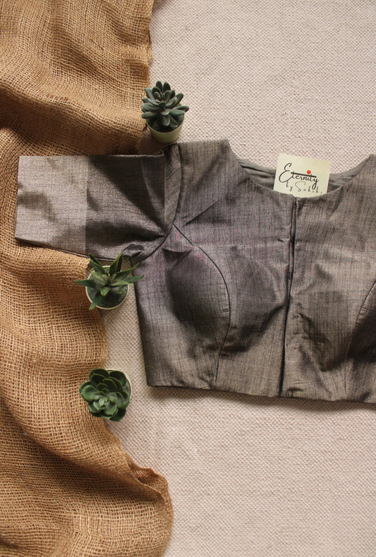 Greyish Metallic Tissue Blouse - Eternity by Sakshi