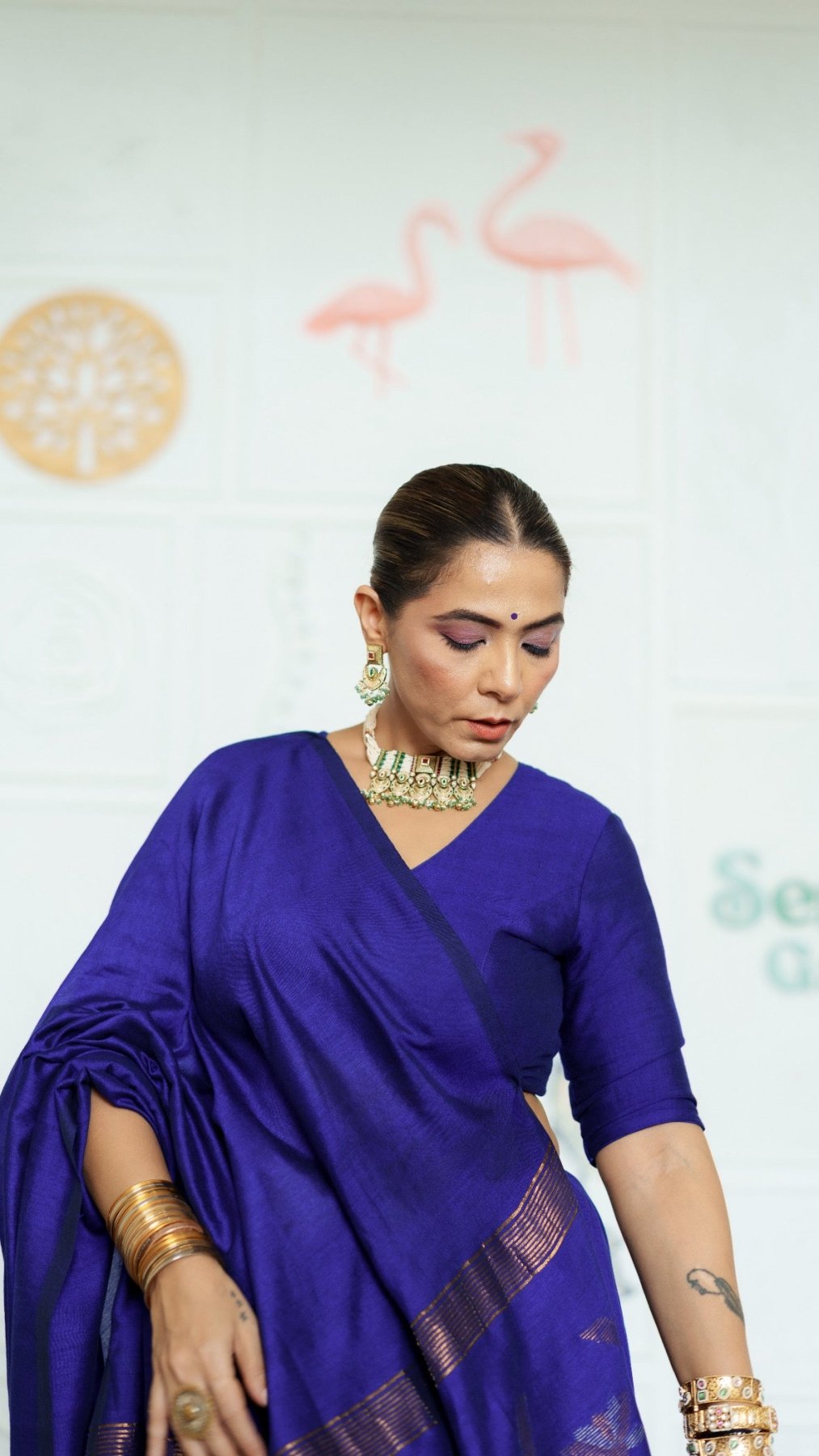 Blue Lotus Saree - Eternity by Sakshi