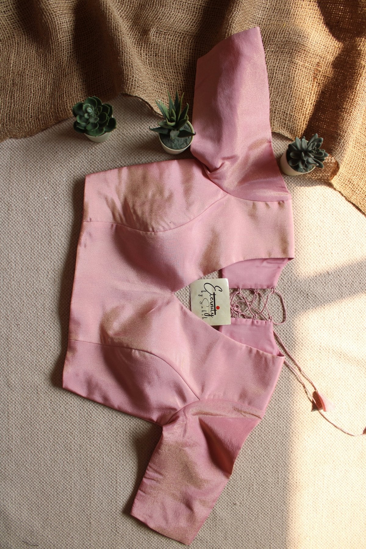 Light Pink Tissue Elastic Blouse - Eternity by Sakshi