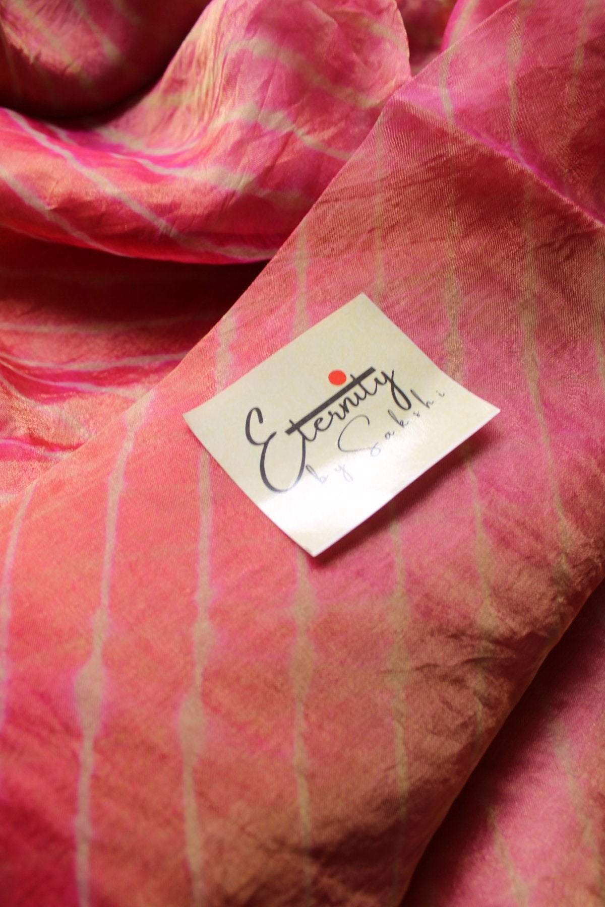 Pastel Pink Tissue Leheriya Saree - Eternity by Sakshi