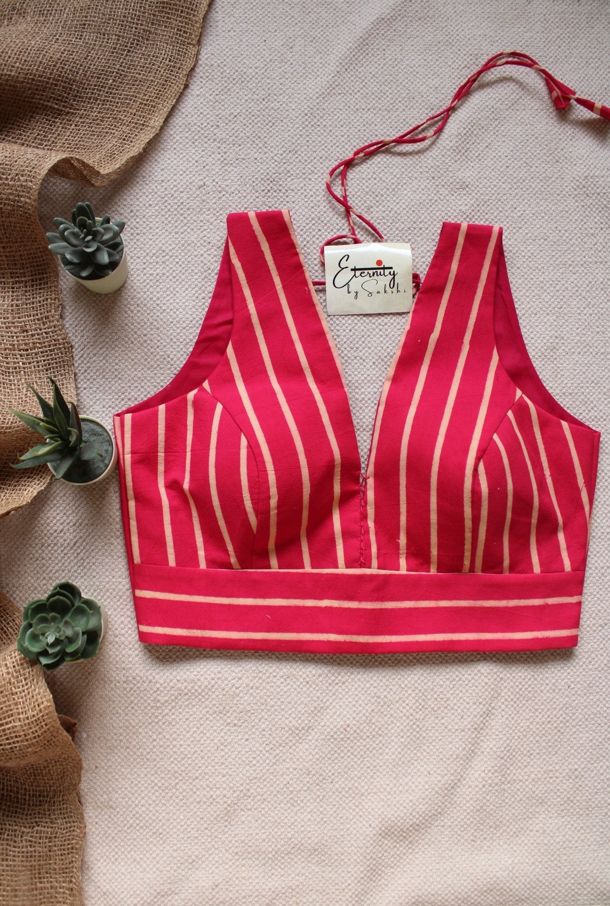 Pink Lines Blouse - Eternity by Sakshi