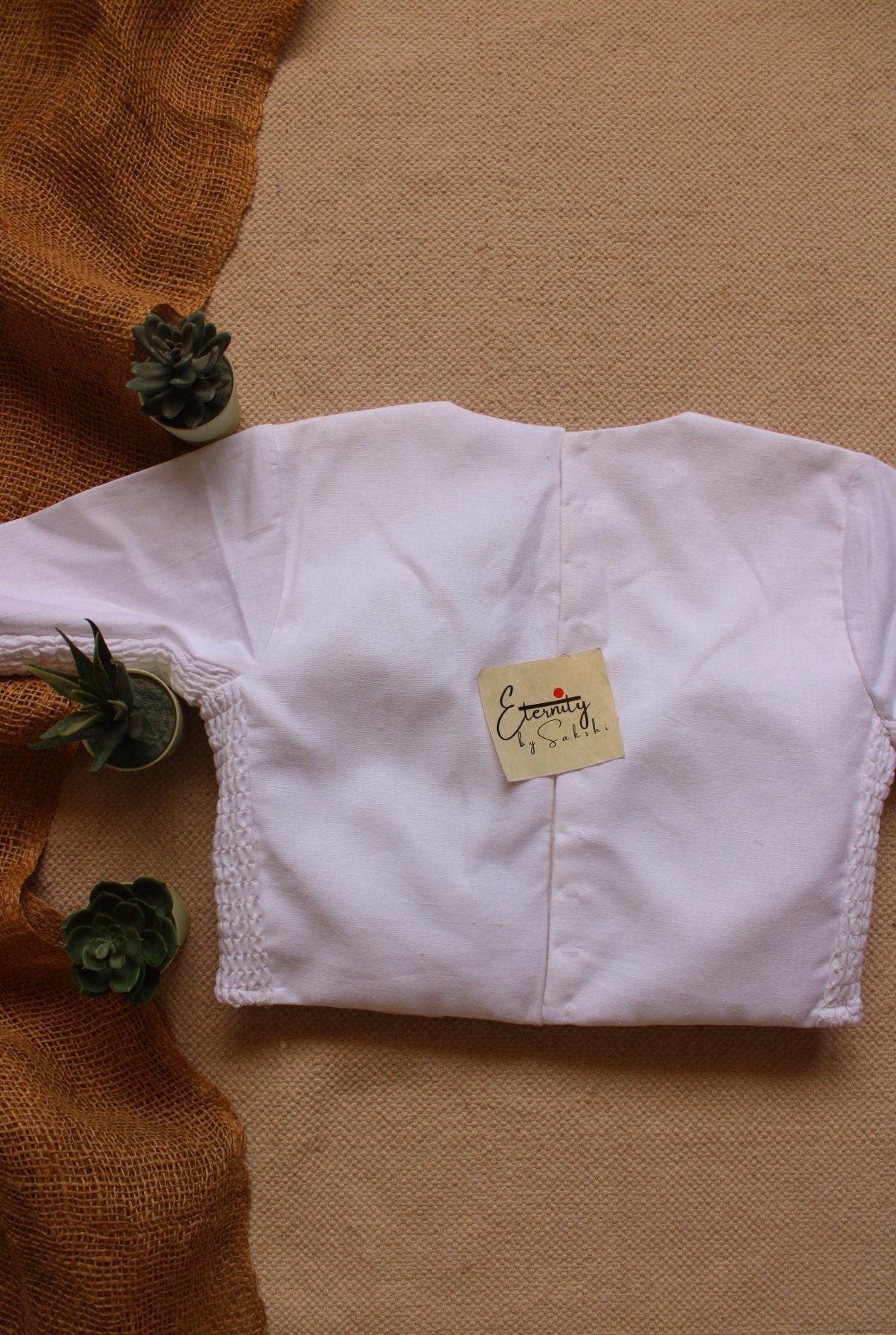 White Double Zip Mood With Sleeves Stretchable Blouse - Eternity by Sakshi