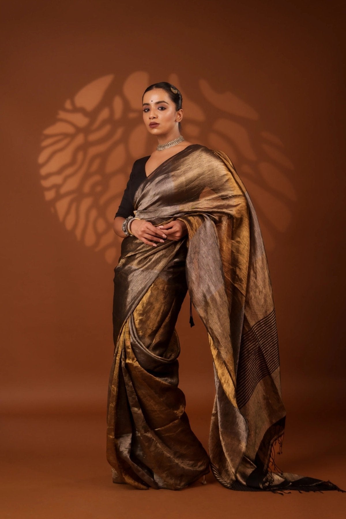 Nayana Metallic Black Saree - Eternity by Sakshi