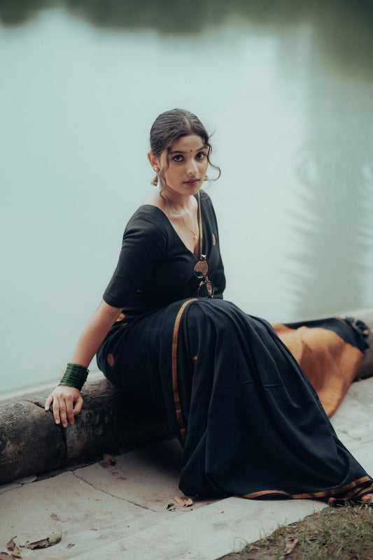 Black Polka Saree - Eternity by Sakshi