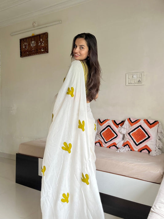 Olive Cactus Saree - Eternity by Sakshi