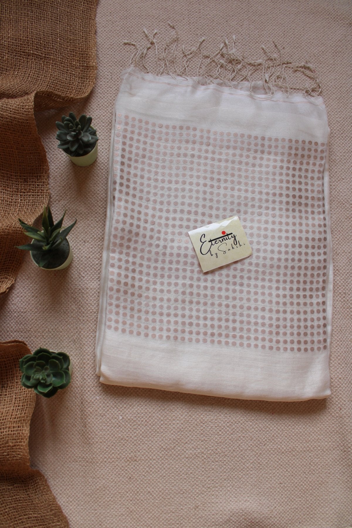 White Sundari Saree - Eternity by Sakshi