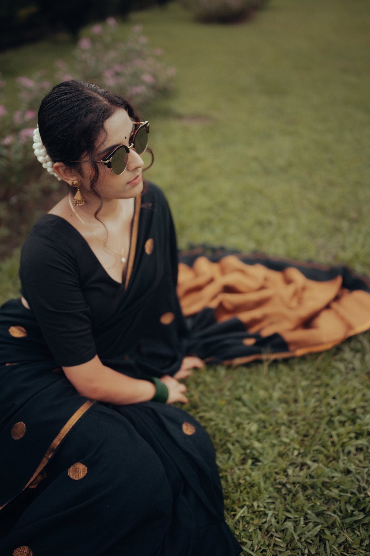 Black Polka Saree - Eternity by Sakshi