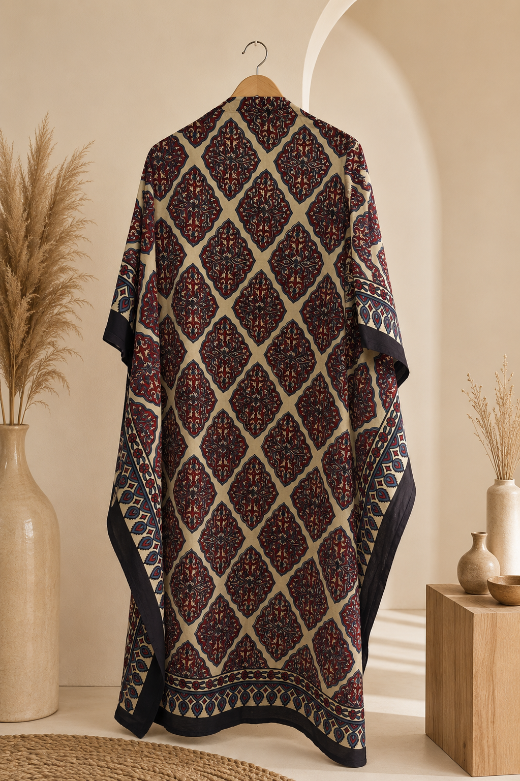 Kaftan Fabric Offwhite Blocks