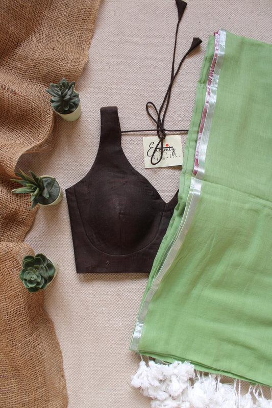The Forest Saree + Brown Madhubala Blouse Combo - Eternity by Sakshi