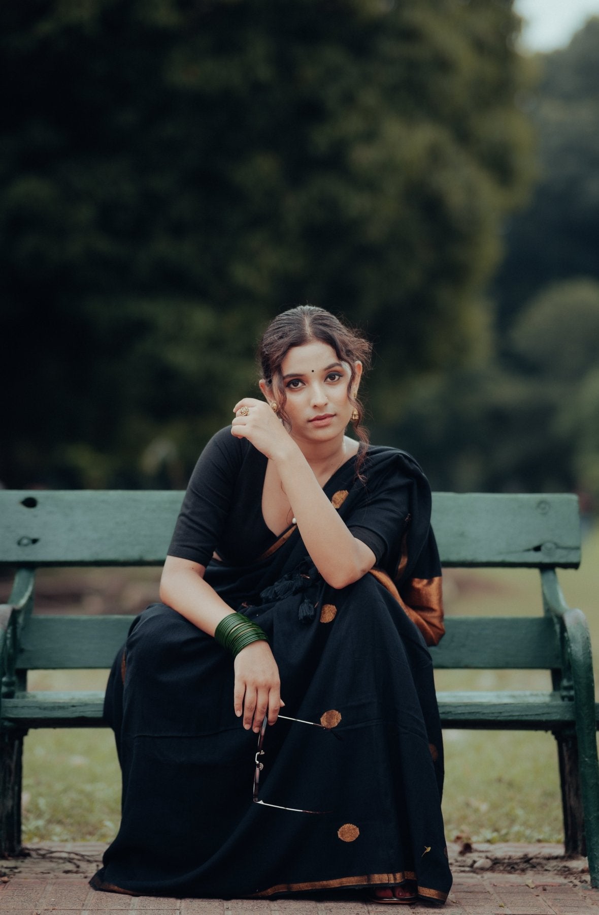 Black Polka Saree - Eternity by Sakshi