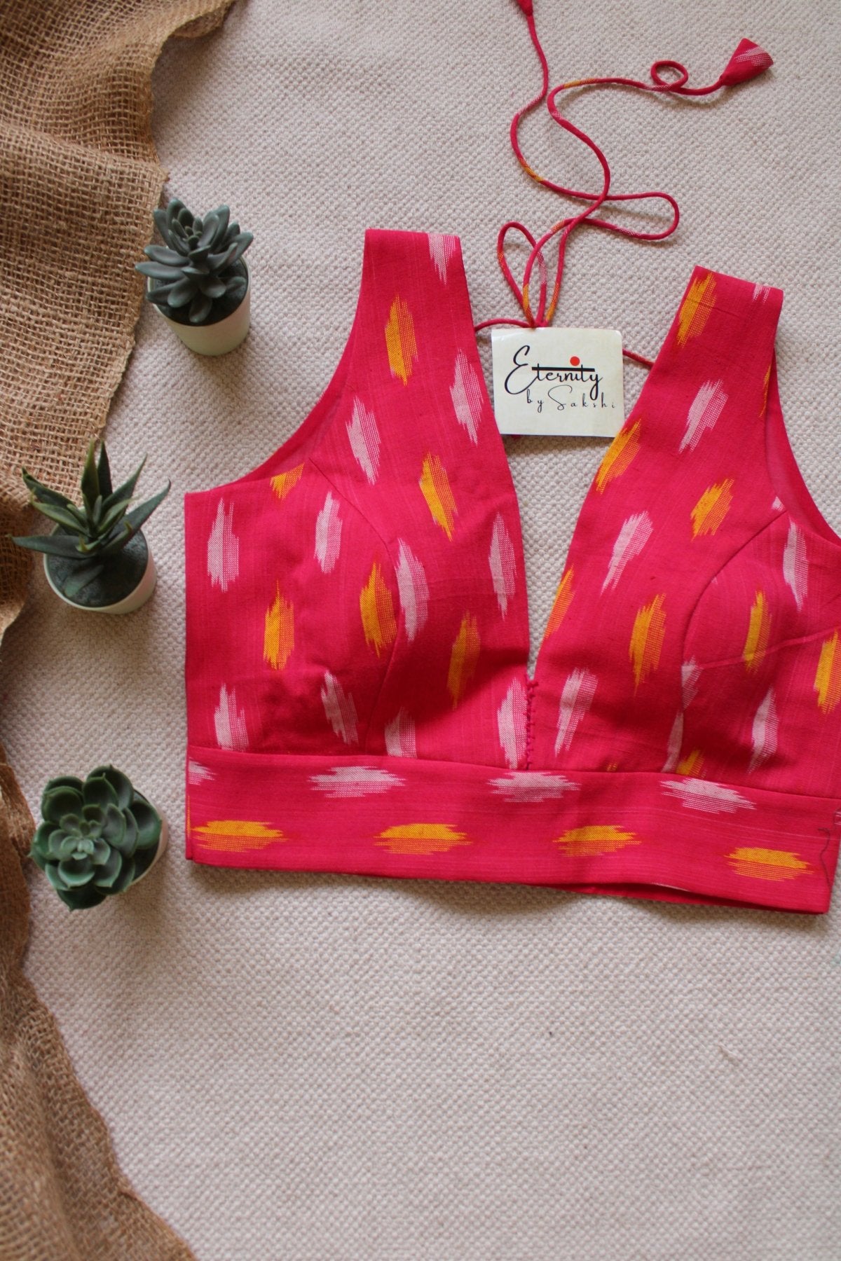 Red Rose Ikat Blouse - Eternity by Sakshi