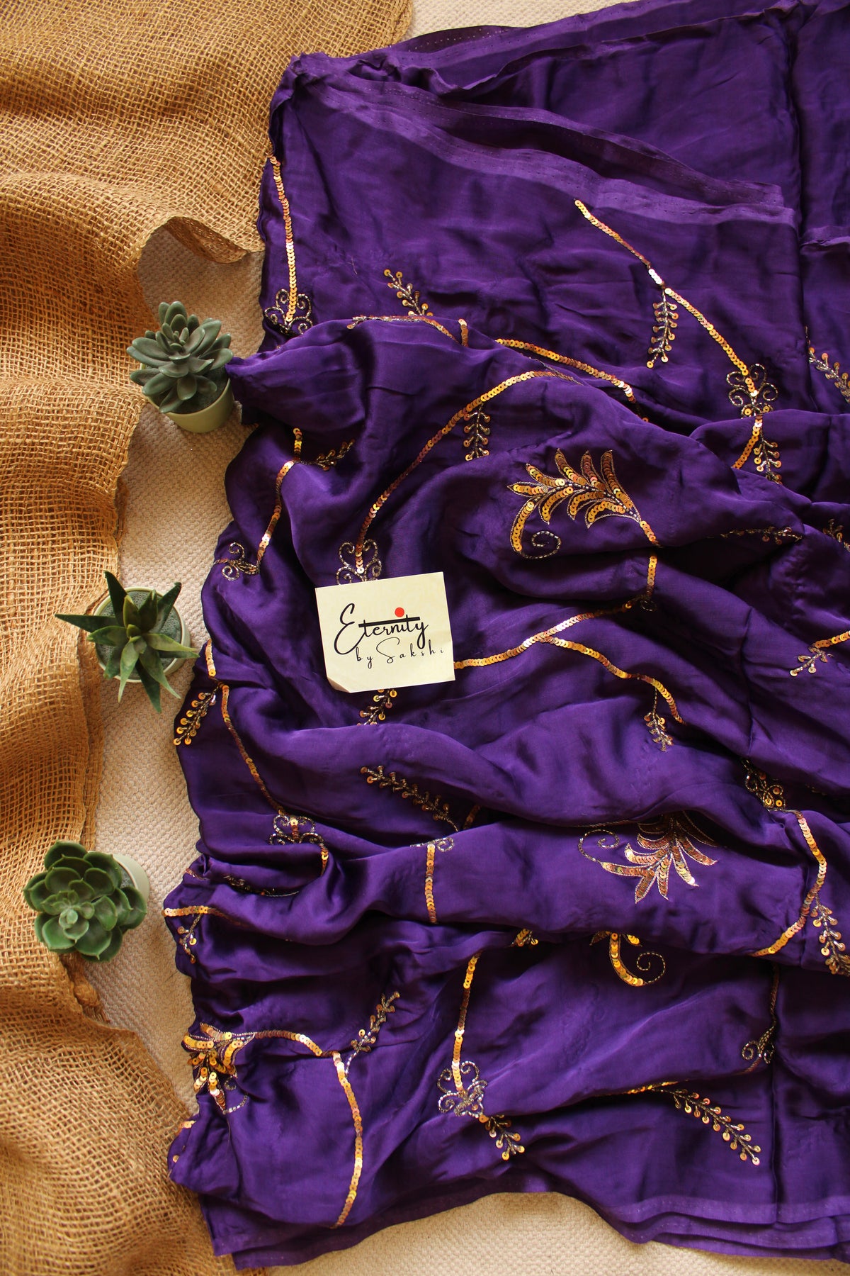 Purple Saundarya Modal Silk Handwork Saree