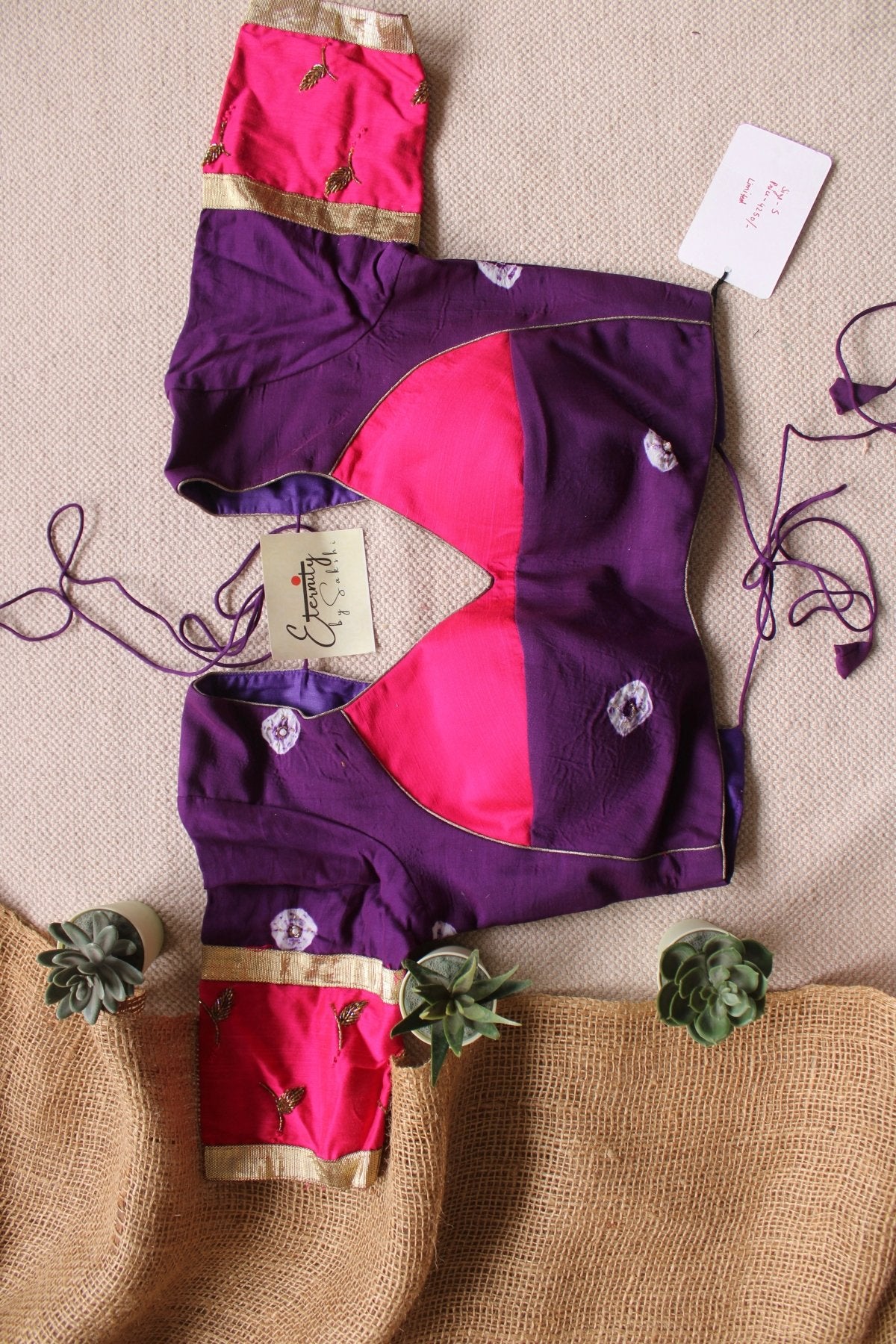Purple Pink Navratri Patch Limited Edition Blouse - Eternity by Sakshi