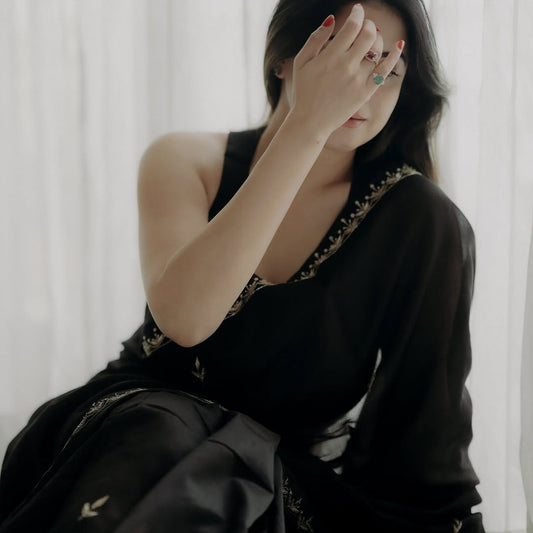 Black Nazrana Saree - Eternity by Sakshi