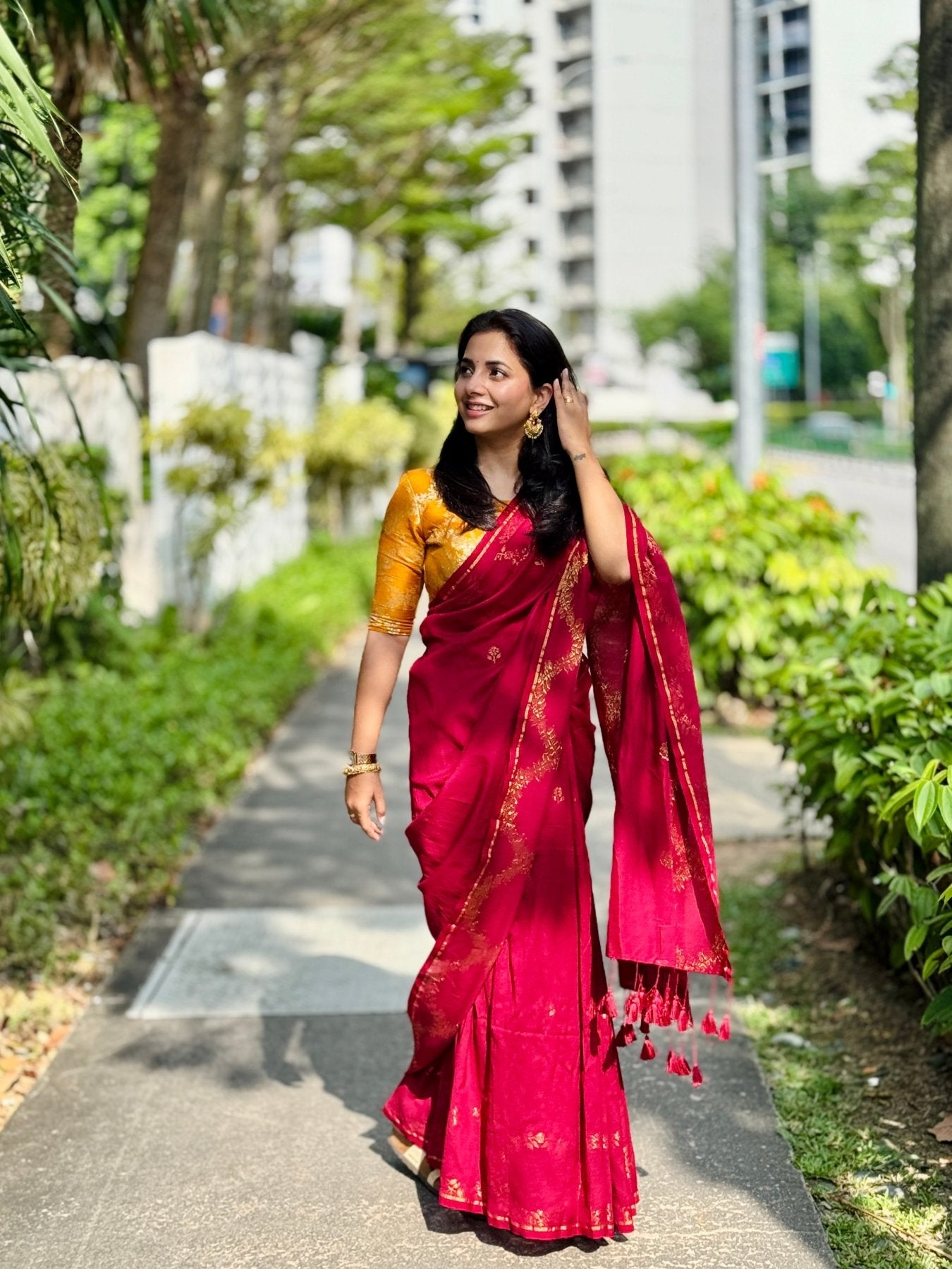 Maroon Parv Saree - Eternity by Sakshi