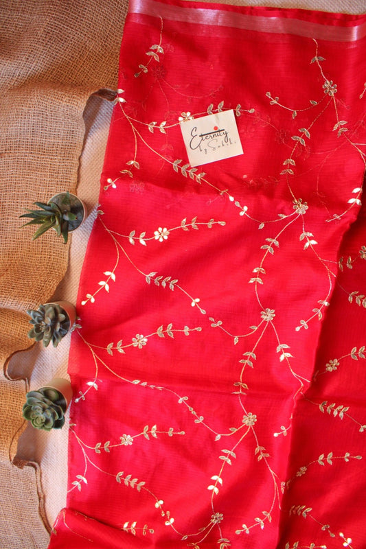 Red Kota Doriya Gottapatti Saree - Eternity by Sakshi