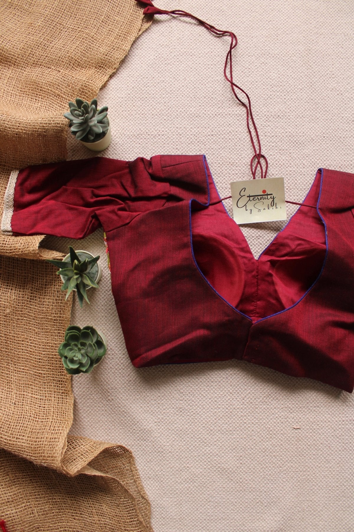 Maroon Green Navratri Patch Limited Edition Blouse - Eternity by Sakshi