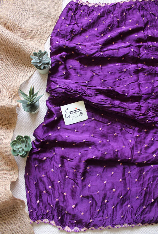 Purple Modal Bandhani Saree - Eternity by Sakshi